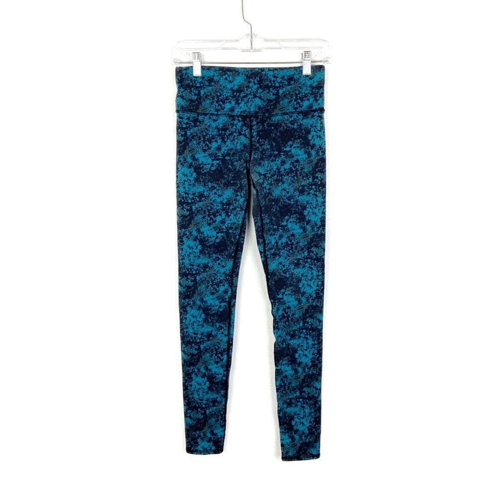 ALO Yoga Airbrush Leggings In Turquoise Black - Picture 2 of 7